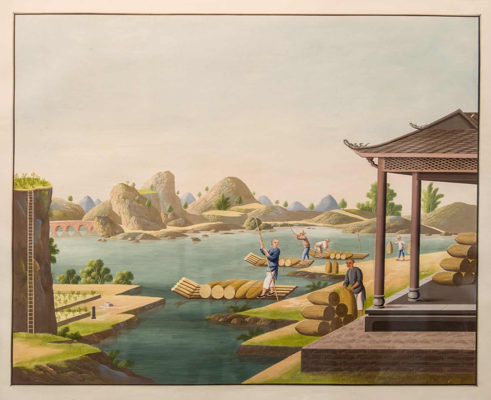 Coulborn antique gouache A Set of 12 Chinese Trade Pictures – depicting the growing, harvesting and processing of tea