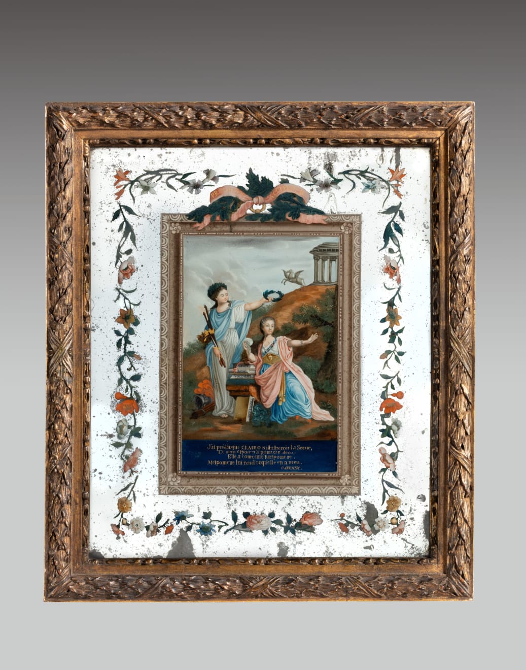 antique Coulborn Chinese Export reverse mirror painting