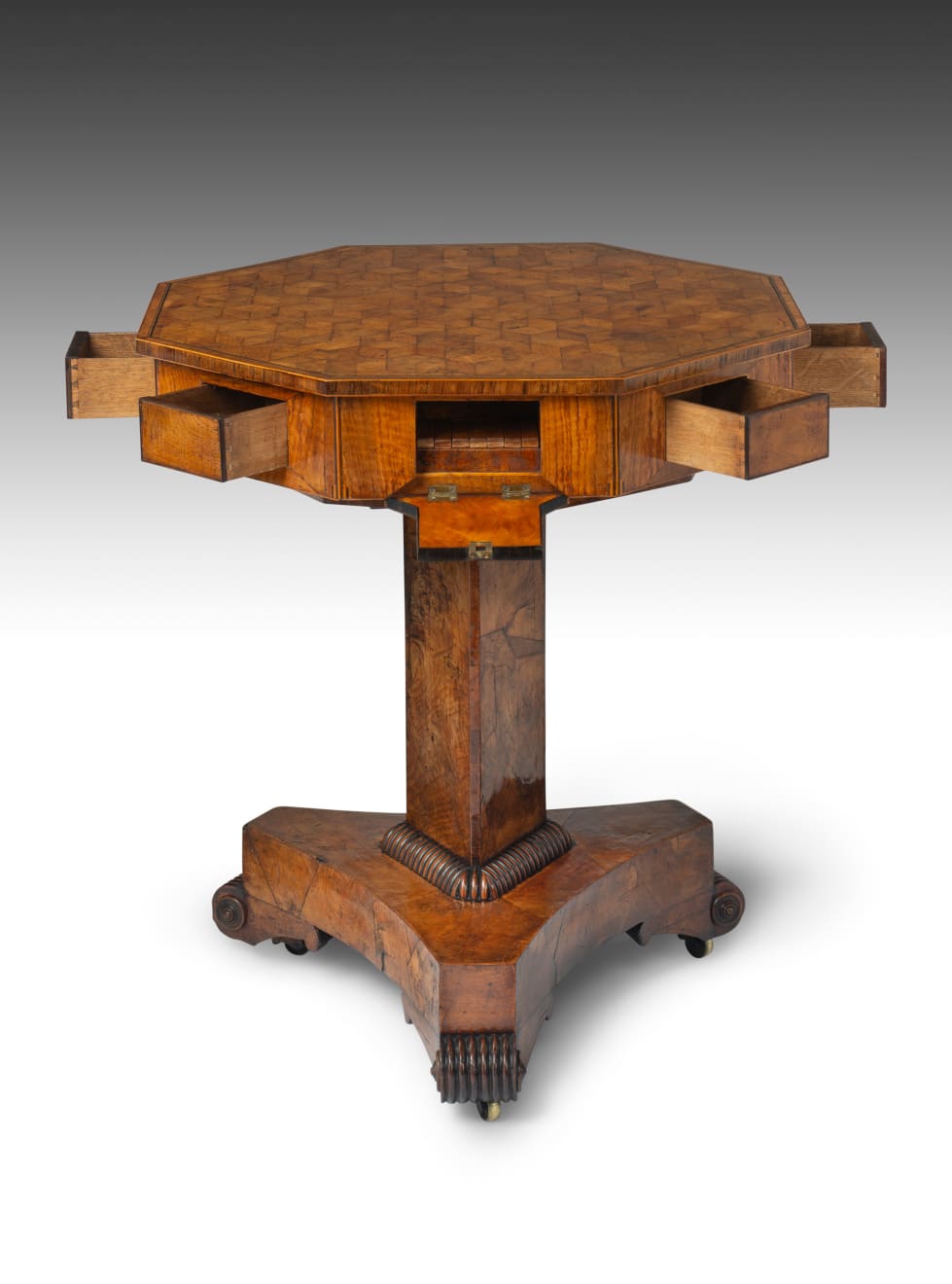 George IV Burr Oak Octagonal Mechanical Table
