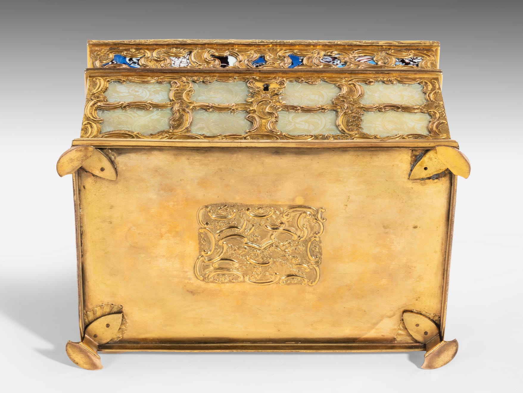 George III ‘Aventurine’ and Mother of Pearl Ormolu Tea Caddy