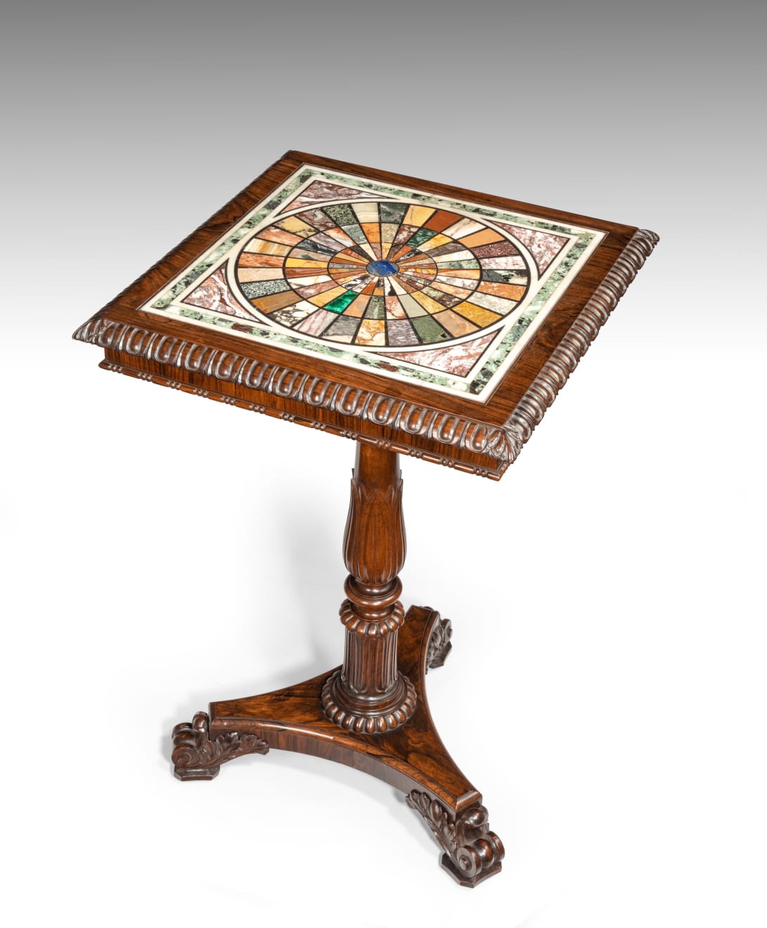 George IV Rosewood Table with Italian Specimen Marble Top