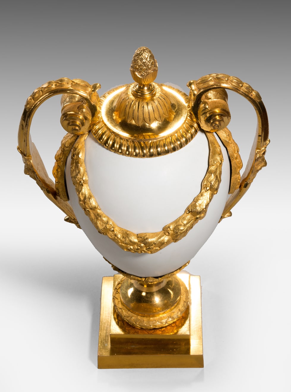 George III Opaque Glass Ormolu-Mounted Vase by Matthew Boulton