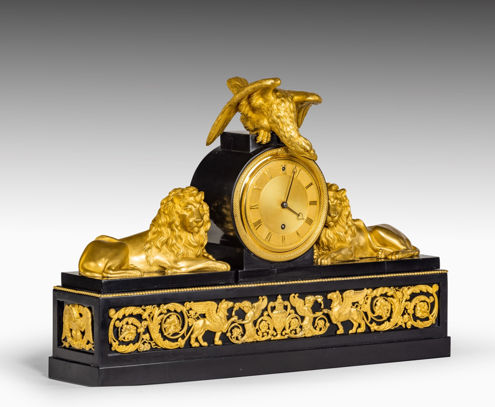 Coulborn antique ormolu and black marble mantel clock Benjamin Vulliamy