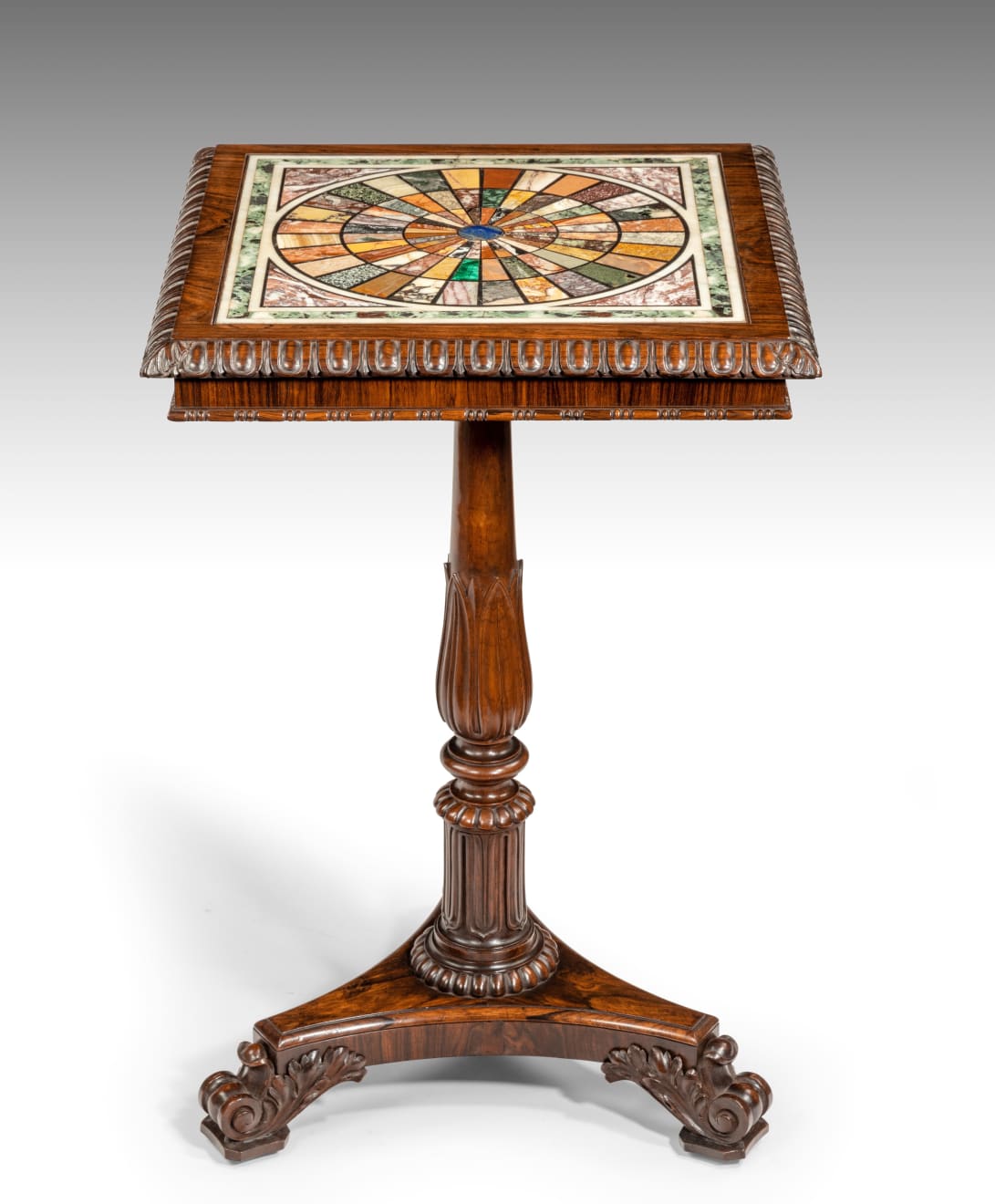 George IV Rosewood Table with Italian Specimen Marble Top