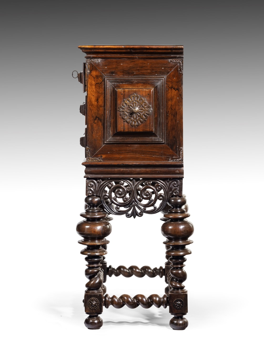 Coulborn antiques Indo-Portuguese India Portugal Carved Jacaranda Cabinet on Stand