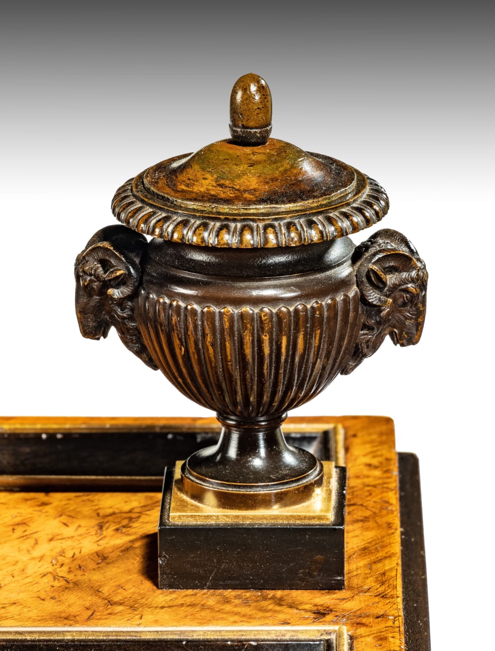 George IV Walnut Inkstand Attributed to Benjamin Lewis Vulliamy (1780-1854)
