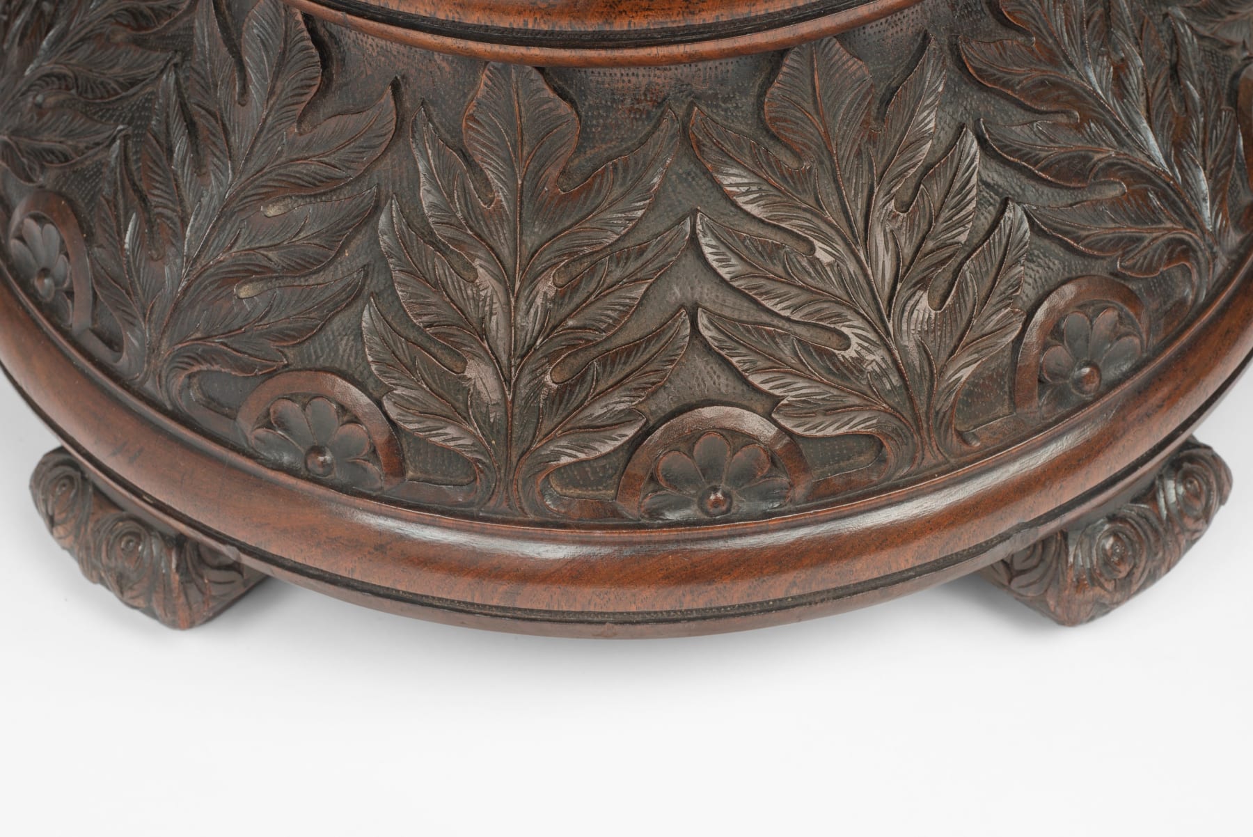 Pair of Anglo-Indian Carved Rosewood Throne Chairs
