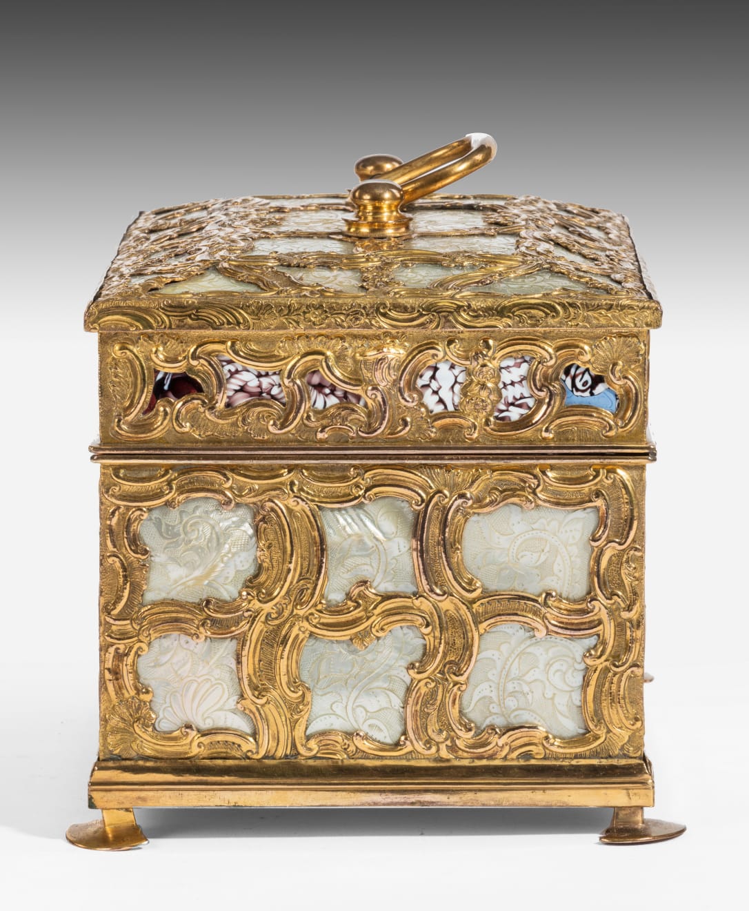 George III ‘Aventurine’ and Mother of Pearl Ormolu Tea Caddy Attributed to James Cox