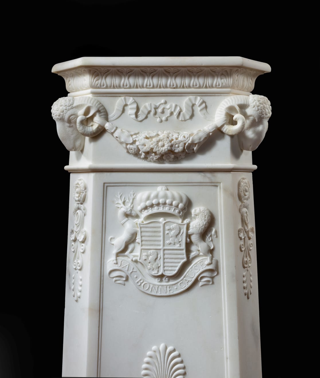 Coulborn antique Pair of Neo-Classical Carrera Marble Pedestals by Lorenzo Bartolini
