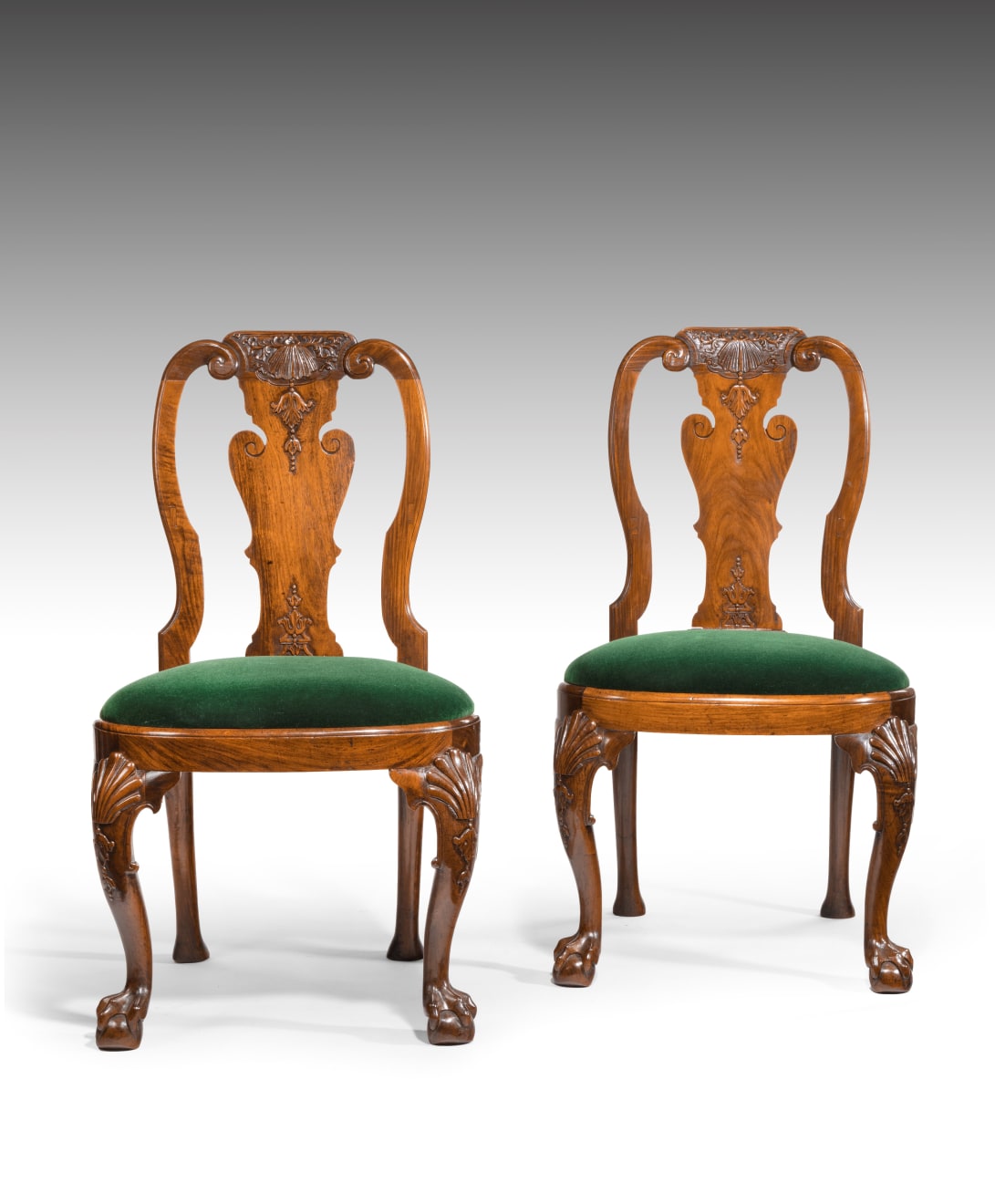 Coulborn antique Pair of Chinese Export Padouk Side Chairs after a design by Giles Grendey