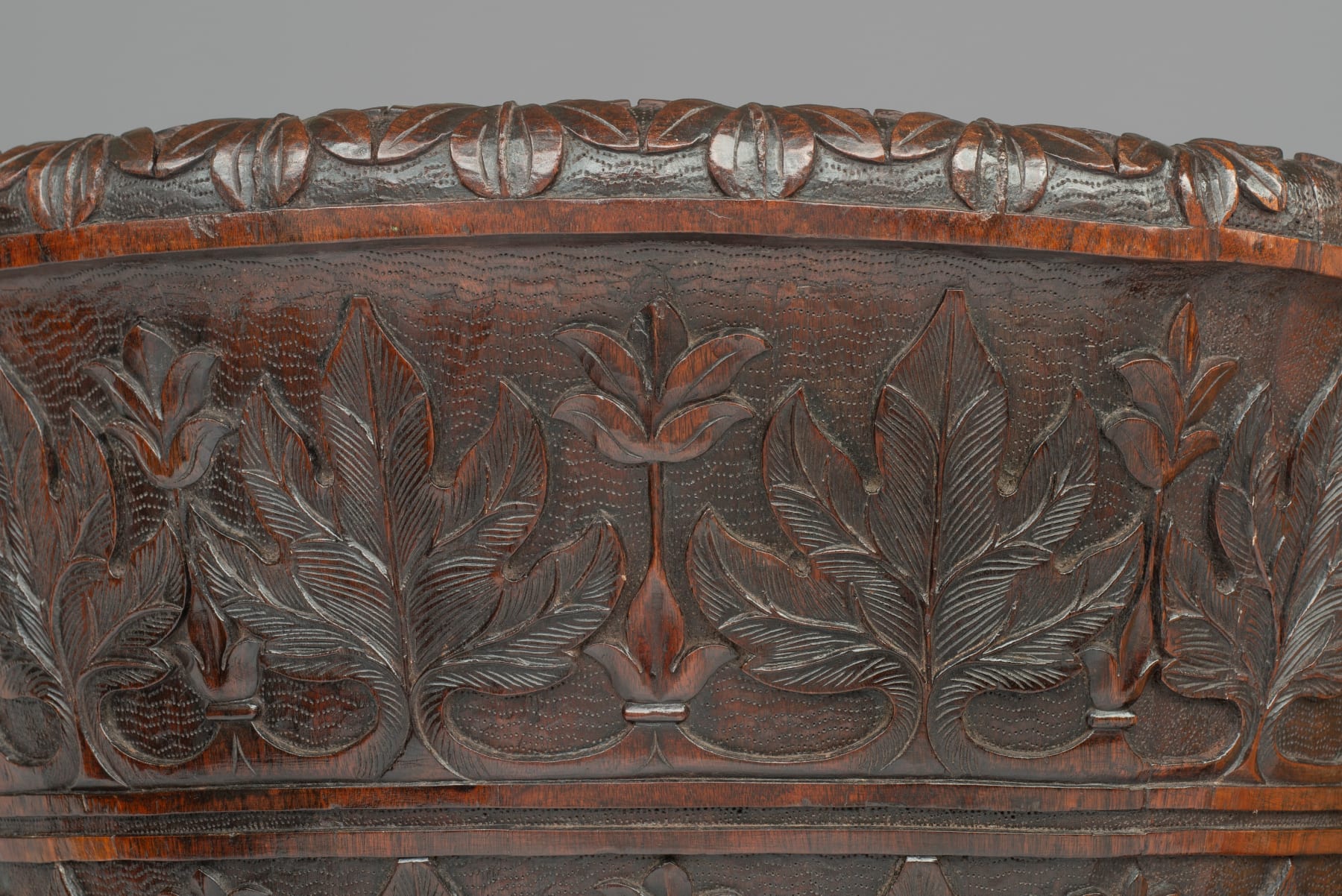 Pair of Anglo-Indian Carved Rosewood Throne Chairs