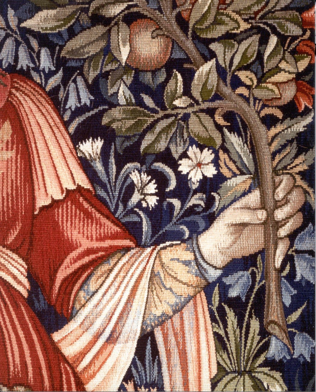 SOLD TO THE DE YOUNG MUSEUM, SAN FRANCISCO: Flora and Pomona A pair of tapestries by William Morris Designed by Sir Edward Burne-Jones, William Morris and John Henry Dearle