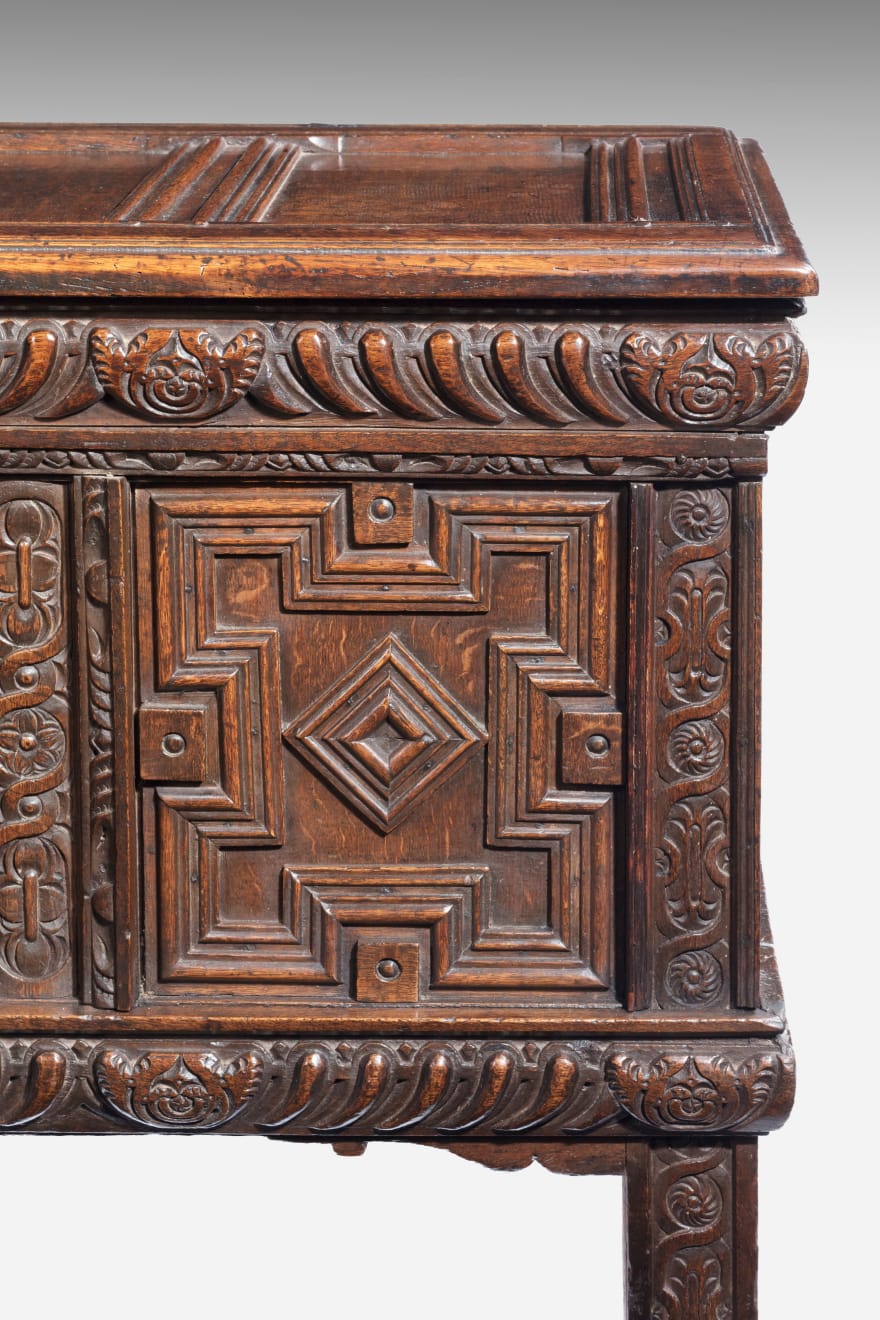 Elizabethan Carved Oak Coffer