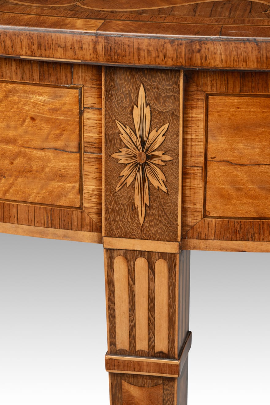 Coulborn George III Marquetry Demi-Lune Side Table