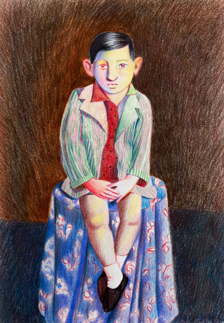 Amrit Singh Sandhu-Clayton, Young Boy On A Stool, 2022