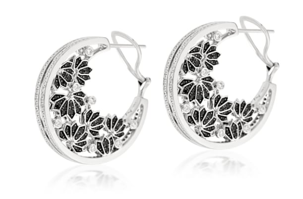 Ananya, Lotus Samsara Dark Floating Hoops