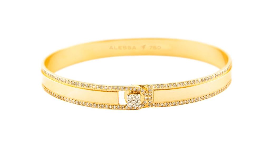Alessa Jewelry, Border Diamond Solid Bracelet