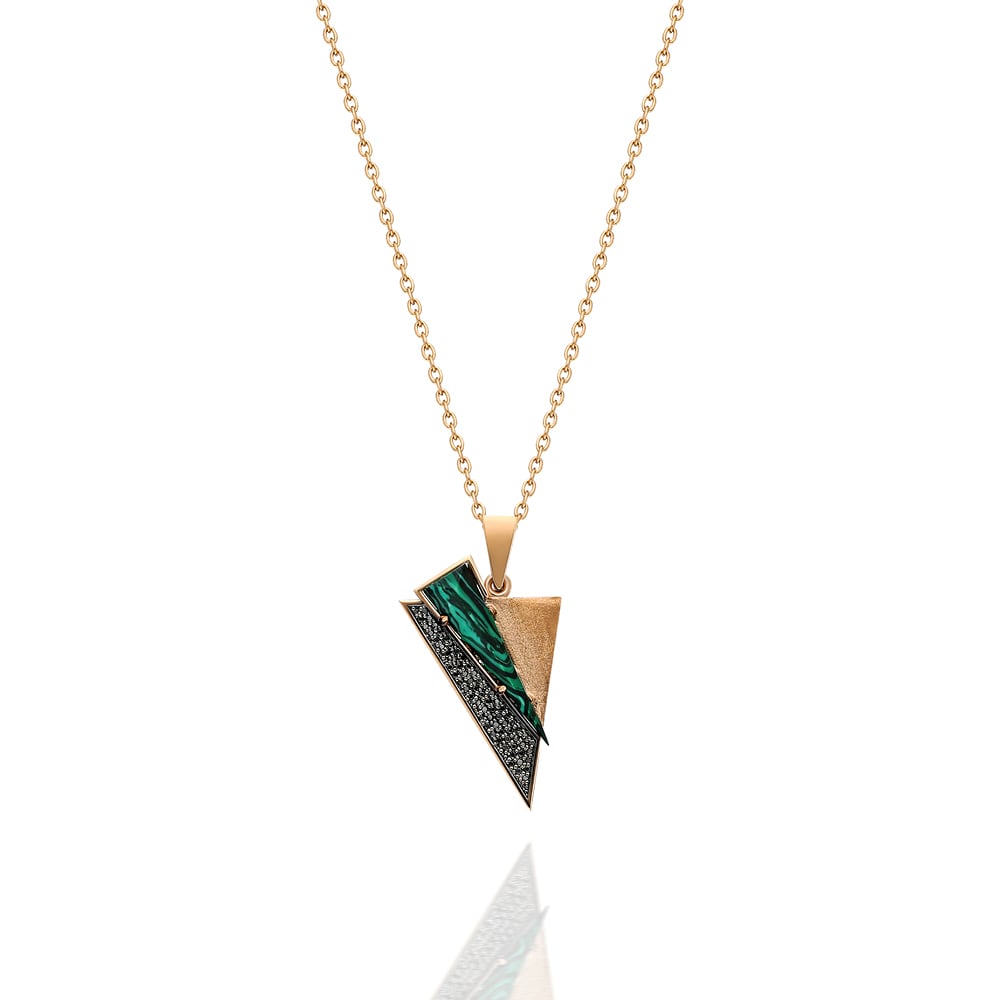 Terzihan, Neutra: Black Aztec Pendant w/ Malachite