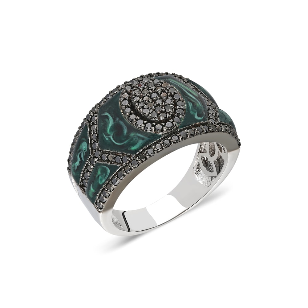 Terzihan, Fizzy: Black Shield Ring-Green Mop