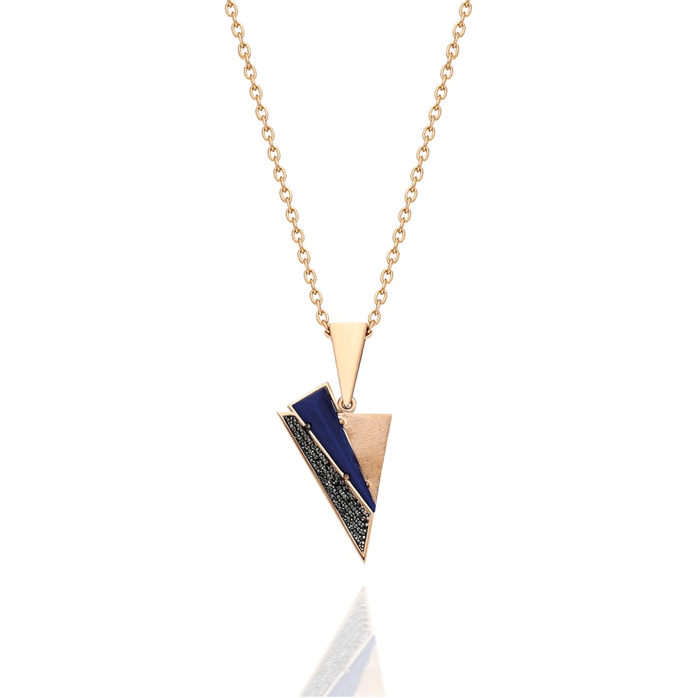 Terzihan, Neutra: Black Aztec Pendant w/ Lapis Lazuli
