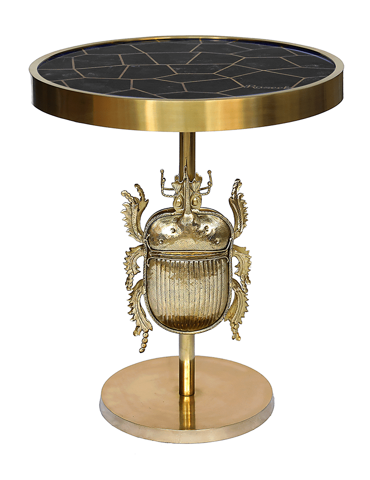 Casa Paradox, Beetle Side Table (gold & onyx)