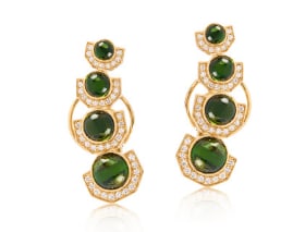 Ananya, Celeste Green Tourmaline Ear Cuffs
