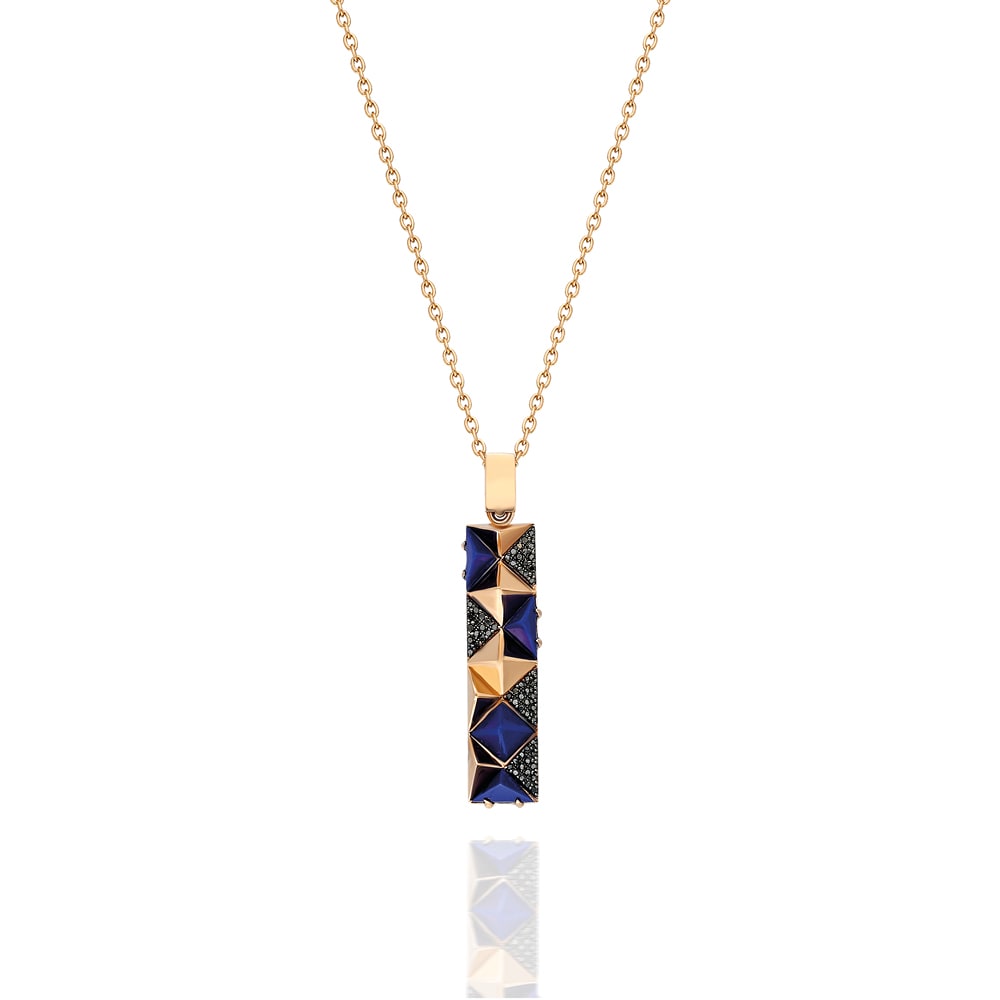 Terzihan, Neutra: Black Bar Pendant w/ Lapis Lazuli