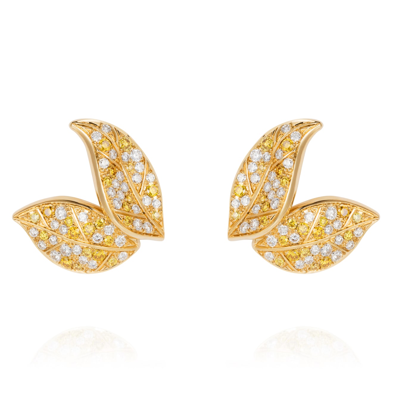 Nadine Aysoy, PETITE FEUILLE - EARRINGS - YG