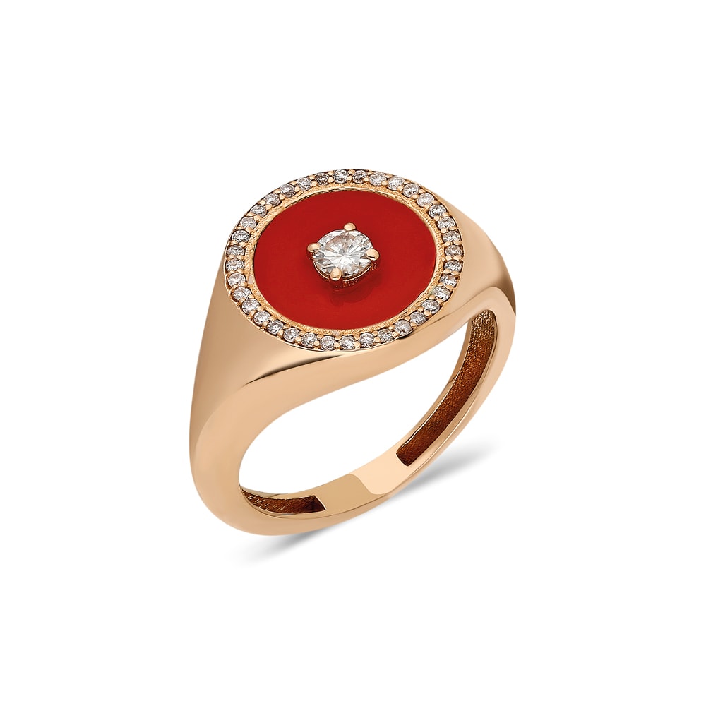 Terzihan, Fizzy: Pinky Ring w/Red MOP Enamel