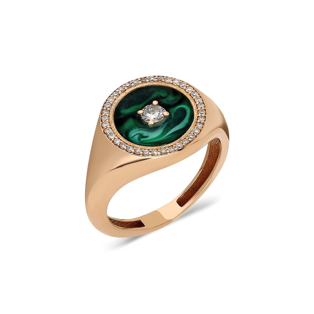 Terzihan, Fizzy: Pinky Ring w/Green MOP Enamel