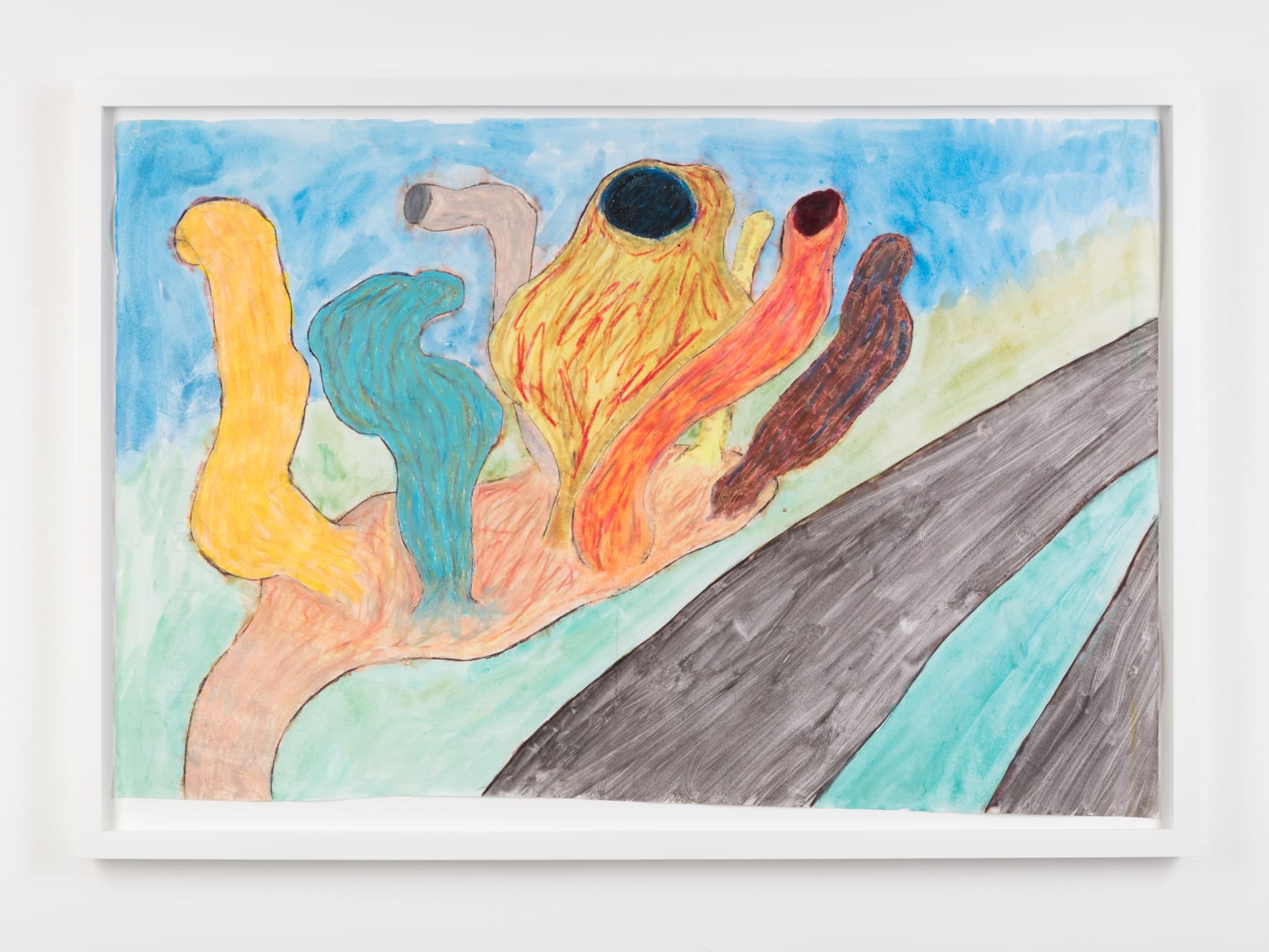 Nicholas Pope, The Towers of Virtue from the motorway, 1998