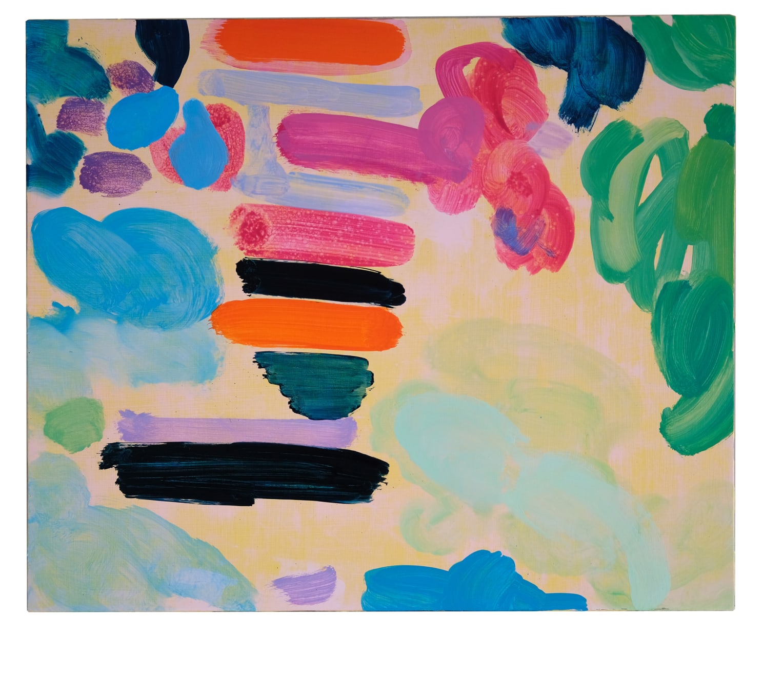 Tim Braden, Pale green field with cadmium orange flash, 2019