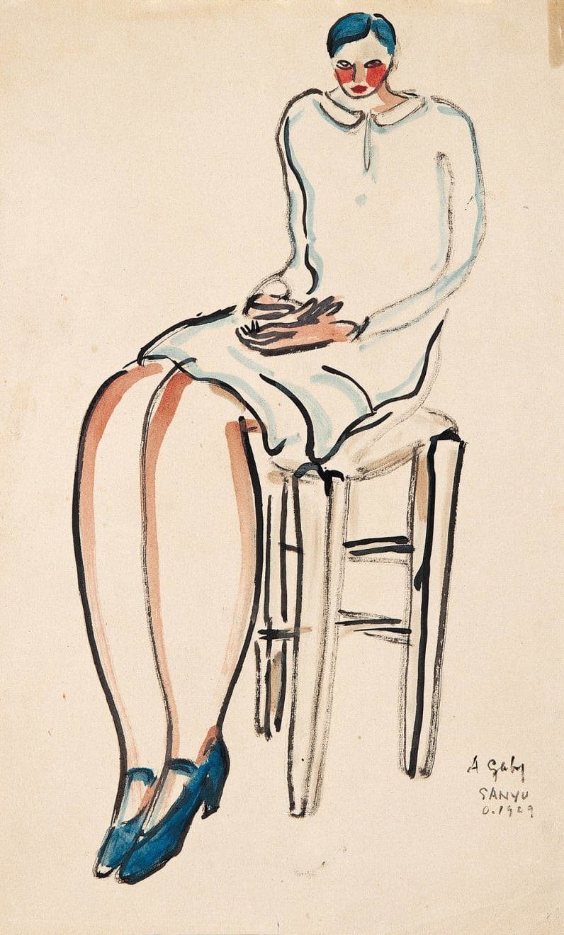 常玉, 坐在椅子上的藍髮女士 Seated Blue Haired Lady, 1929
