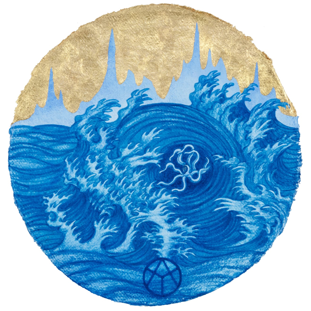 姚瑞中 Yao Jui-chung, 天龍（國）八部：魷魚遊戲 （改繪馬遠《水弓二十景》）, 2022