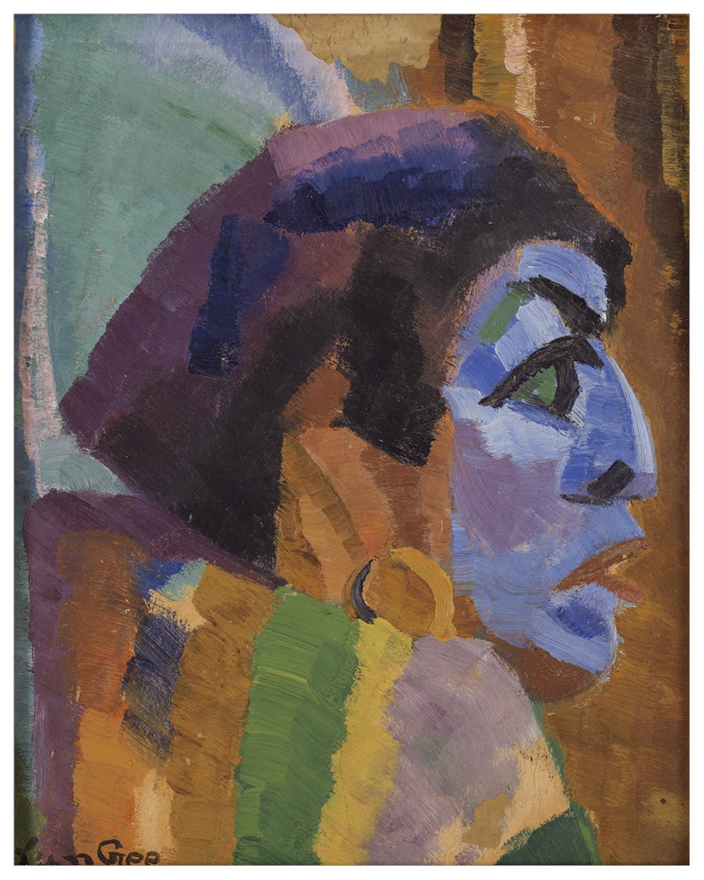 朱沅芷 Yun Gee, 戴耳環的女子 Woman with Earring, 1925