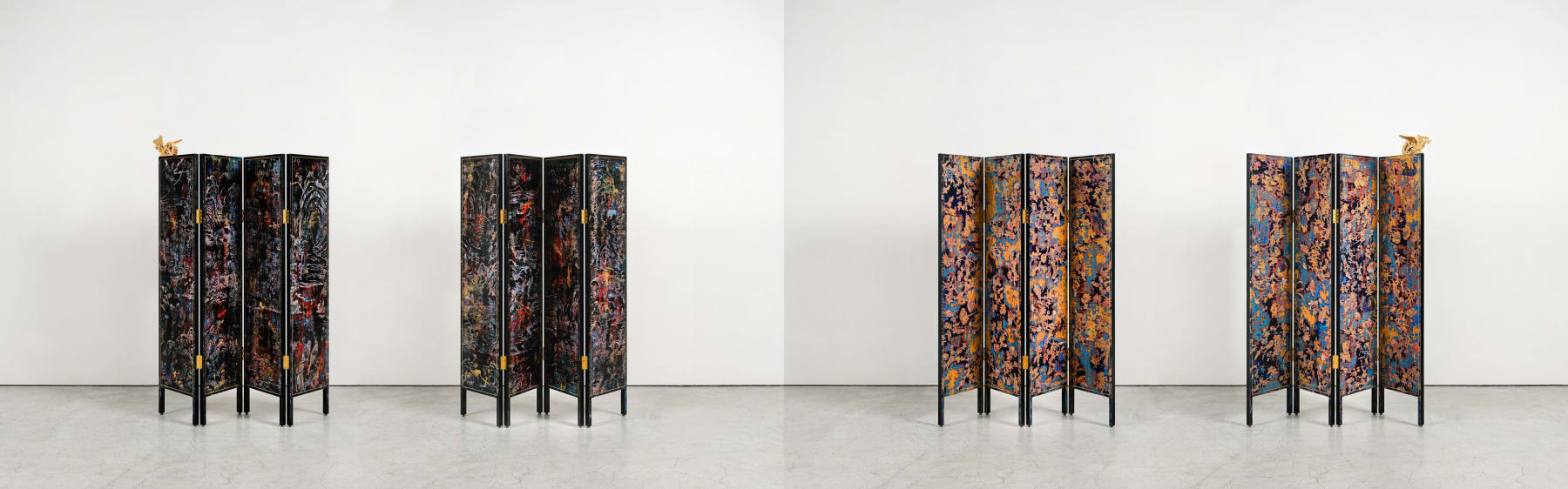 蘇孟鴻 Su Meng-Hung, 殘山剩水鬧金屏（組件） Desolate Landscape on the Golden Screens (section), 2025