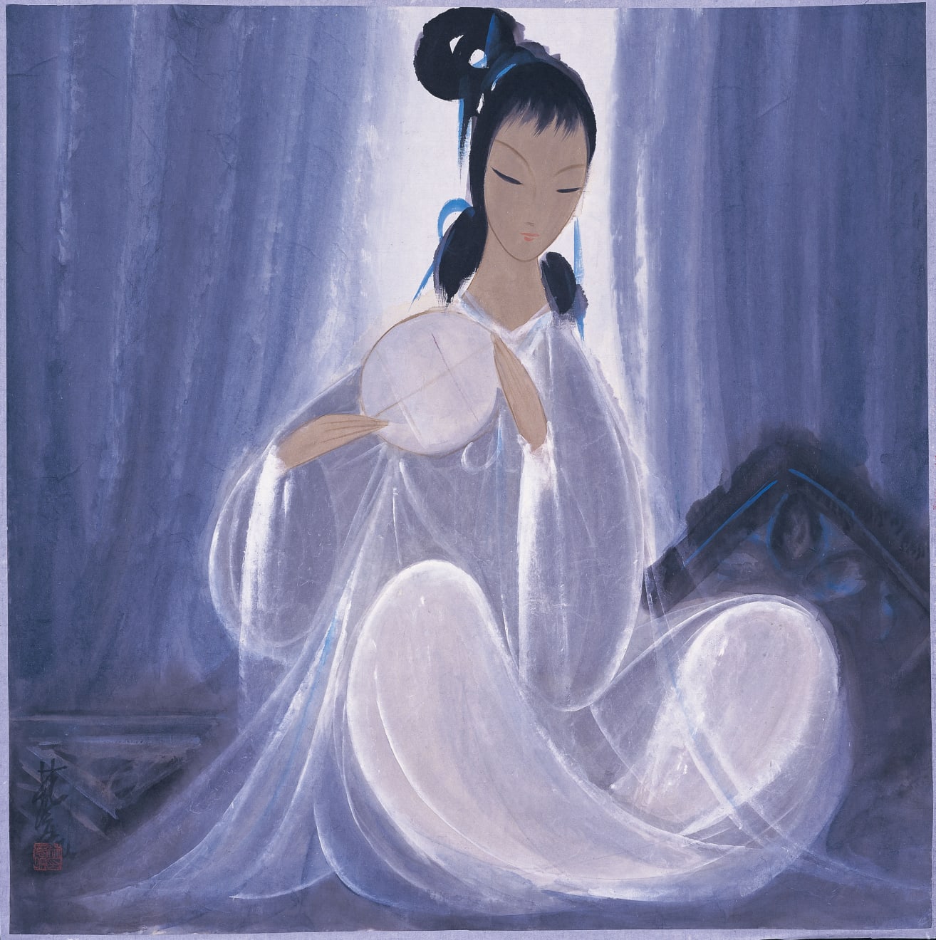 林風眠, 執扇仕女, 1961