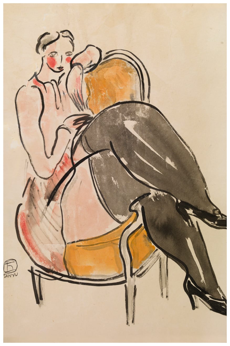 常玉 Sanyu, 側坐在扶手椅上女士 , 1920s