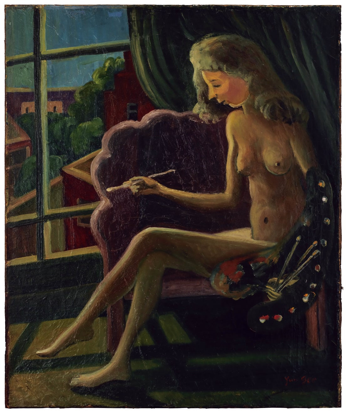 朱沅芷, (裸女作畫) (Nude Woman Painting), n/d