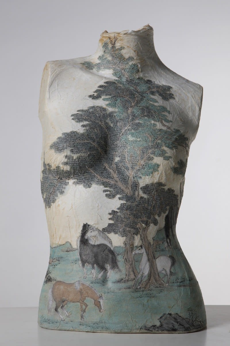 彭薇, 秋郊牧馬圖 Autumn Grazing, 2008