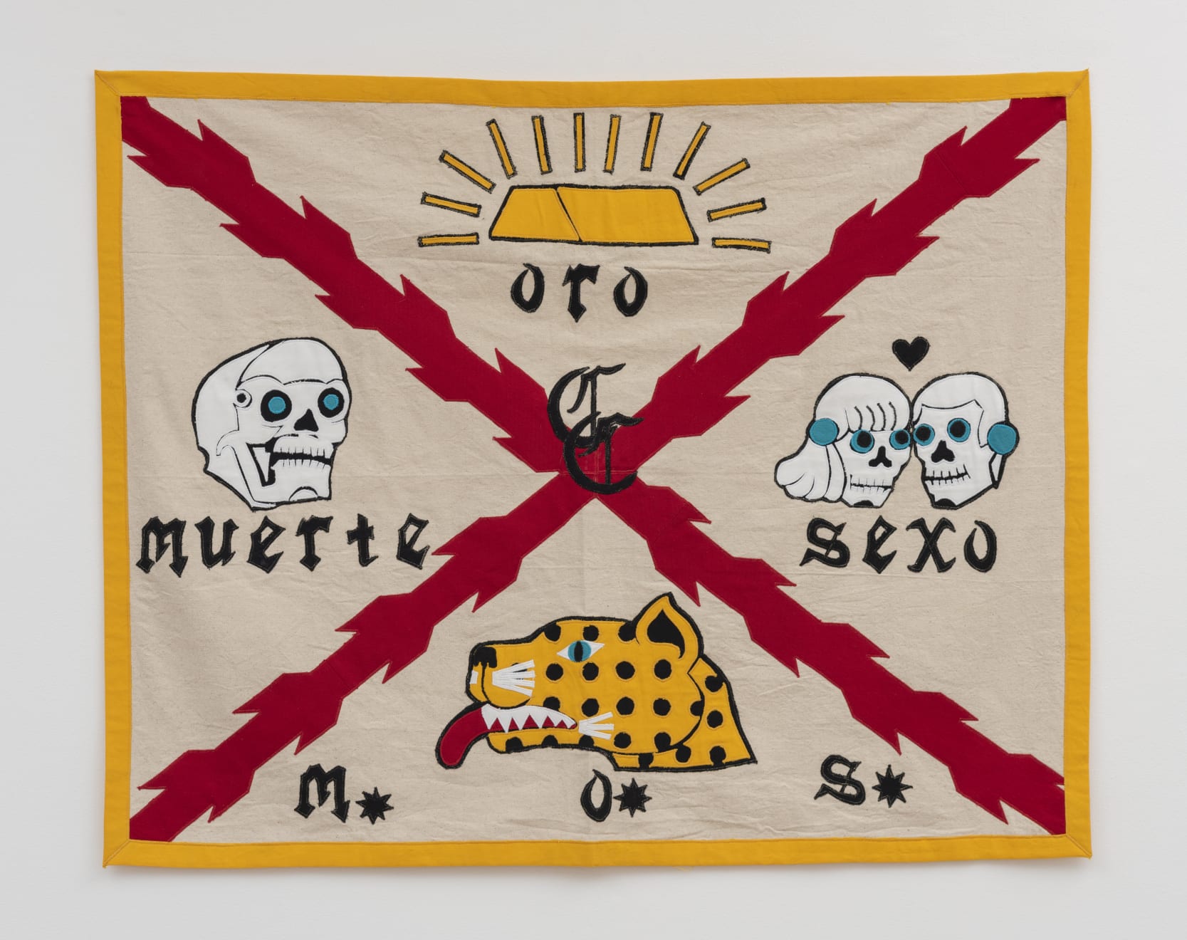 Umar Rashid, M.O.S. (Death, Gold, Sex). Battle standard (flag) of the Cazador Company of New Spain, 2020