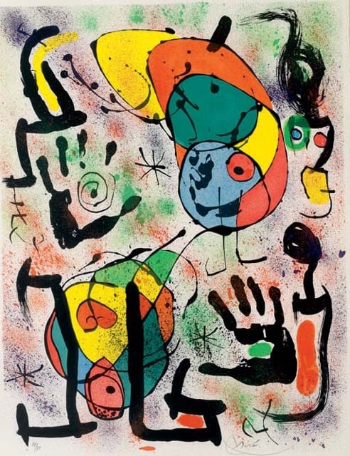 Joan Miro (1893-1983), The Seers (Les Voyants), Plate 6, 1970