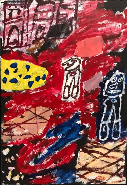 Jean Dubuffet (1901-1985), Pyscho-Site, Site Avec Deux Personnages, 1982