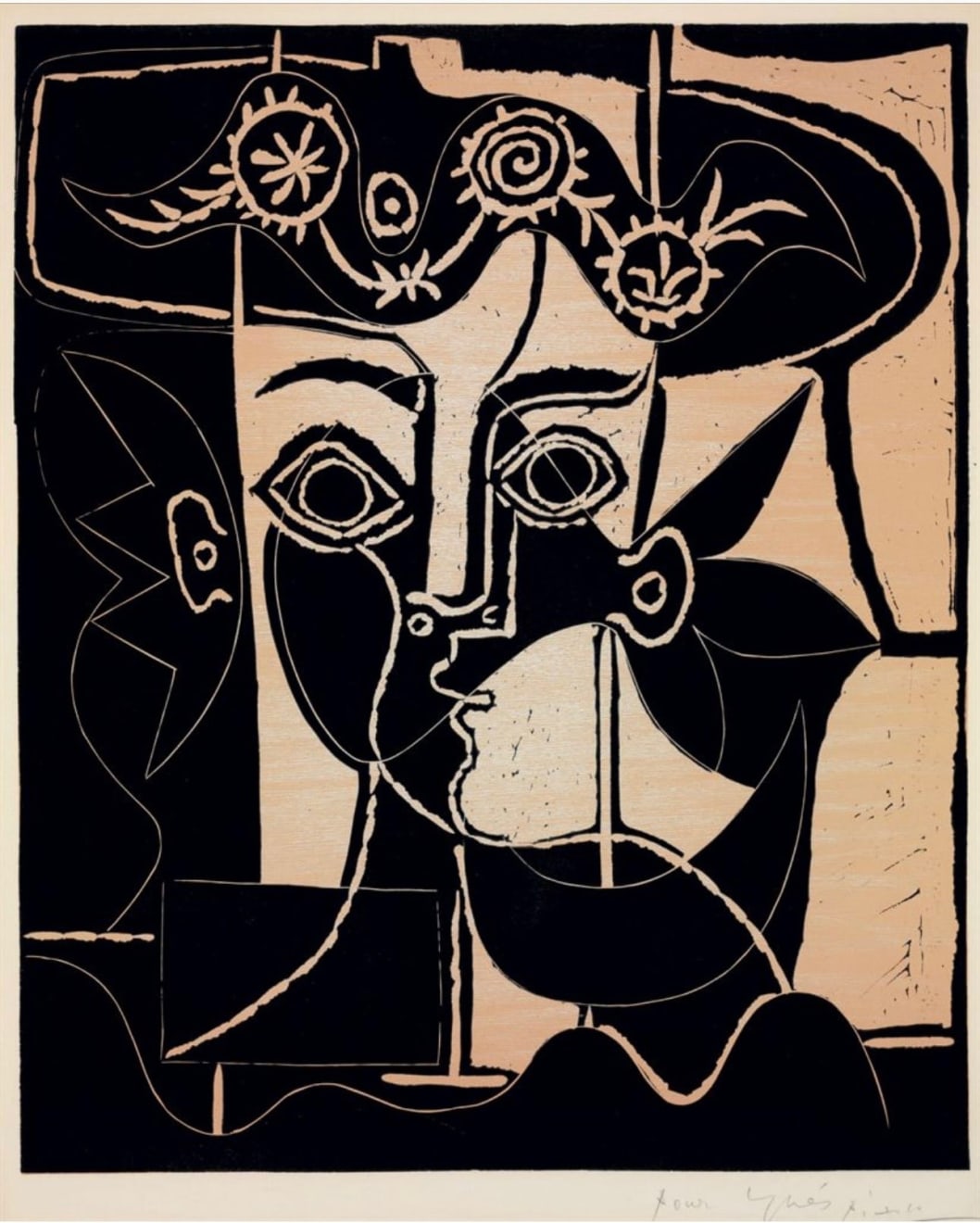 Pablo Picasso (1881-1973), Grande Tête de Femme au Chapeau orné (B. 1077; Ba. 1317) , 1962