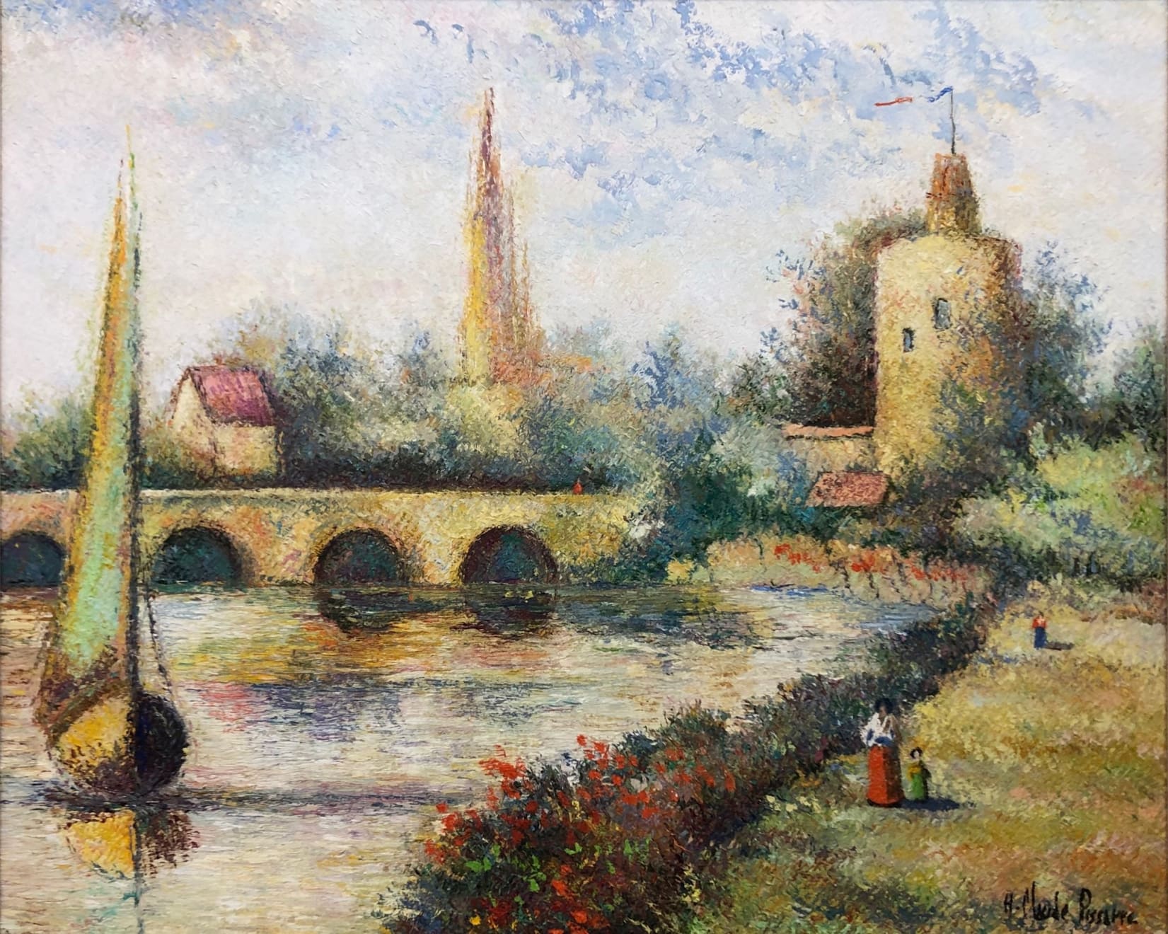 H. Claude Pissarro (b. 1935), Le Pont de Bigude