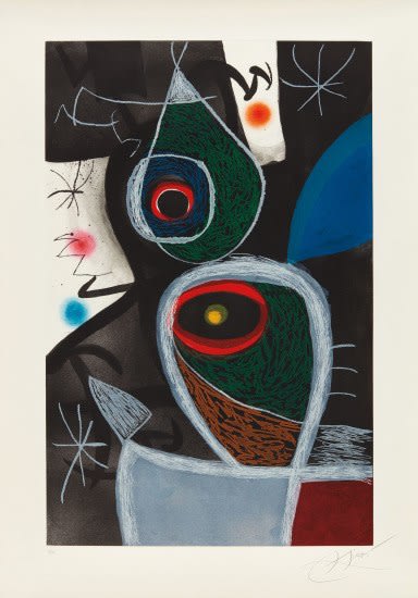 Joan Miro (1893-1983), Somnambule (The Sleepwaker)(D 656), 1974