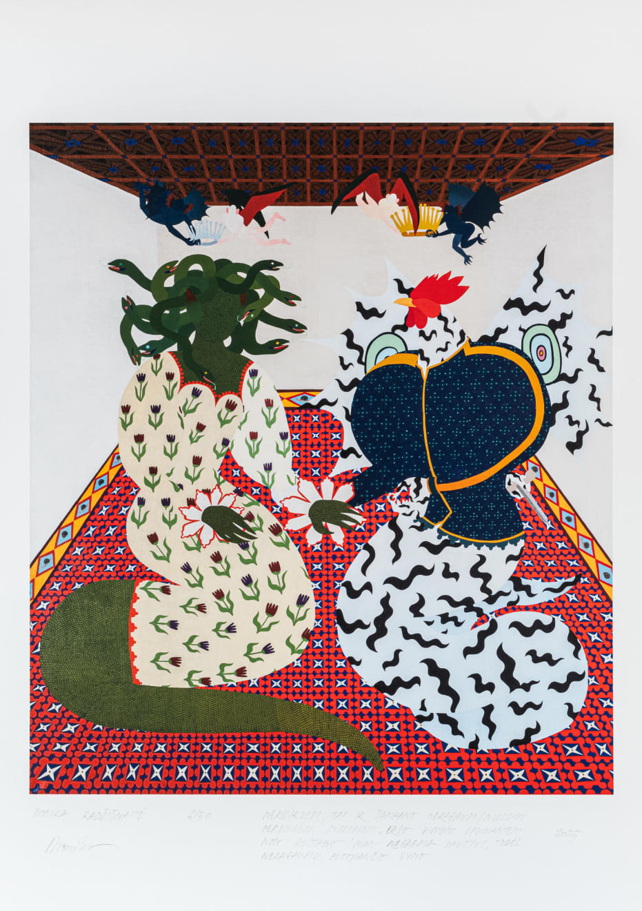 Monika Radžiūnaitė, Nerizikuosi, tai ir šampano neragausi / Nullum periculum suscipiam, ergo vinum spumantem non gustabo / Man negresia pavojus, todėl neragausiu putojančio vyno // No risk, no champagne / Nullum periculum suscipiam, ergo vinum spumantem non gustabo / I face no danger, therefore I shall not taste sparkling wine, riboto tiražo atspaudas / limited edition print, 2025