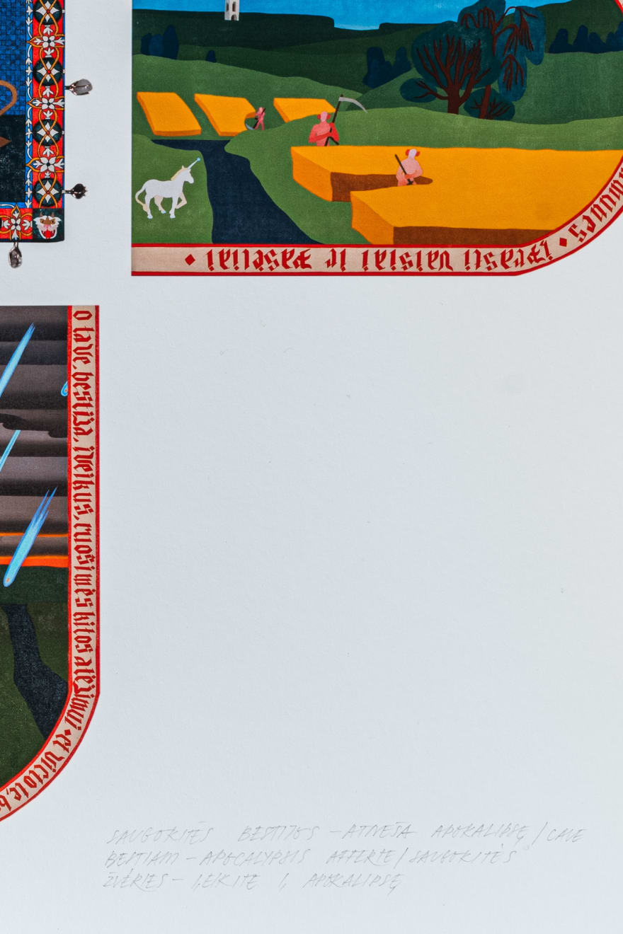 Monika Radžiūnaitė, Saugokitės bestijos - atneša Apokalipsę / Cave bestiam - Apocalypsis afferte / Saugokitės žvėries - įeikite į Apokalipsę // Beware the beast — it brings the Apocalypse / Cave bestiam – Apocalypsis a erte / Beware the beast — enter the Apocalypse, riboto tiražo atspaudas / limited edition print, 2025