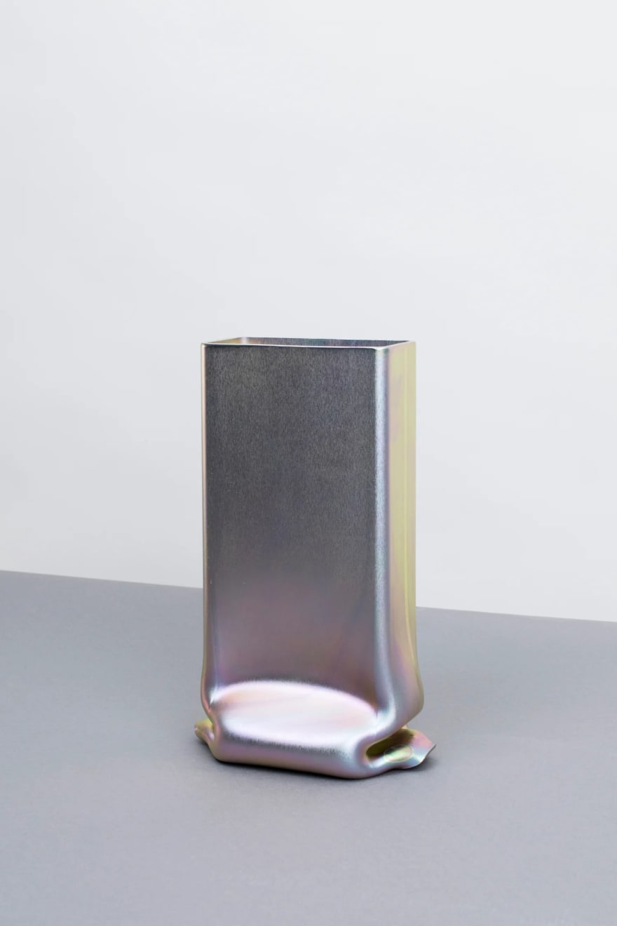 Tim Teven, Kvadratinė Aukšta Vaza, Chromuota / Vase Square Tall, Chrome, Vaza / vase