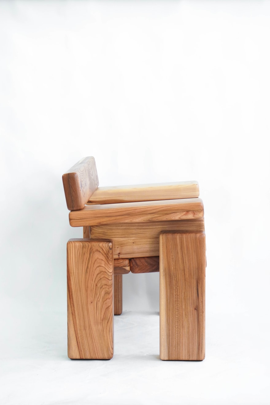 Onno Adriaanse, Medinis fotelis - Elm / Timber Armchair - Elm, Fotelis / Armchair